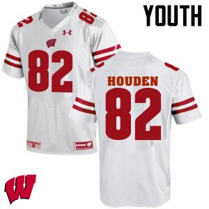 Youth Wisconsin Badgers NCAA #82 Henry Houden White Authentic Under Armour Stitched College Football Jersey PF31E61CK